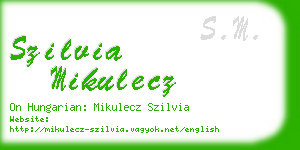 szilvia mikulecz business card